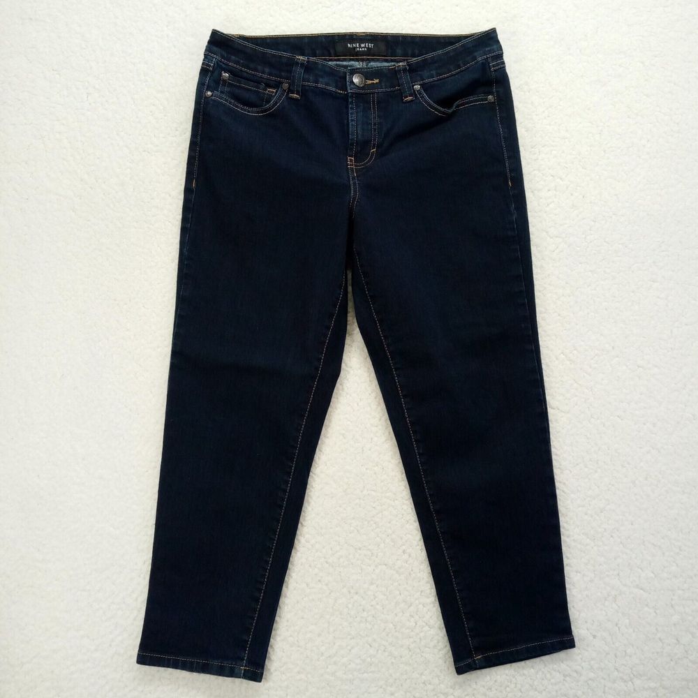 Nine‎ West Jeans Womens 8/28 Low Rise Stretch Denim Short Dark Blue Blend